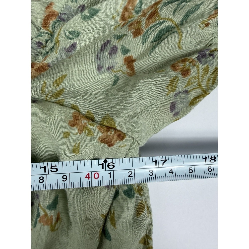 Lulus Floral Mini Dress Womens Sage Green Puff Sleeve Cottagecore Babydoll S - Picture 8 of 9